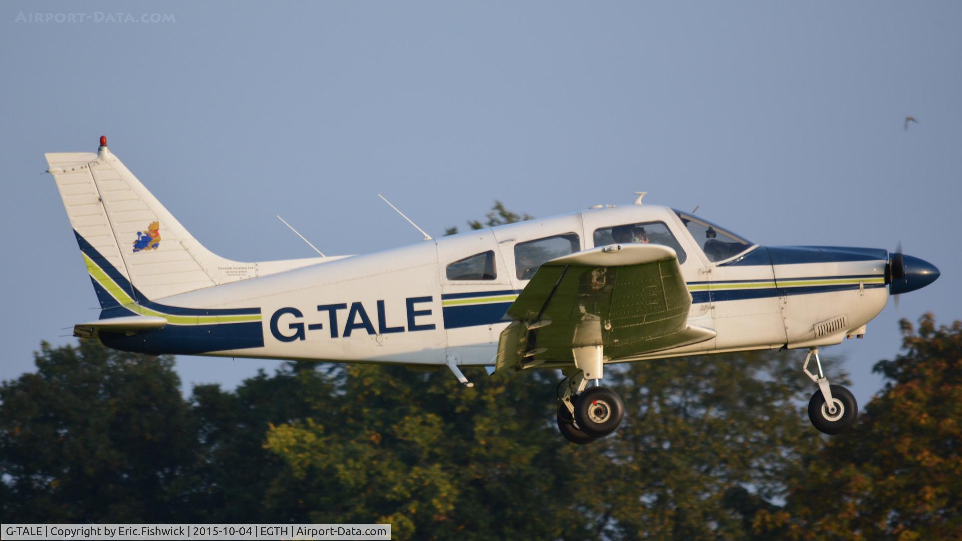 G-TALE, 1981 Piper PA-28-181 Cherokee Archer II C/N 28-8290048, 42. G-TALE departing The Shuttleworth 'Uncovered' Airshow (Finale,) Oct. 2015.