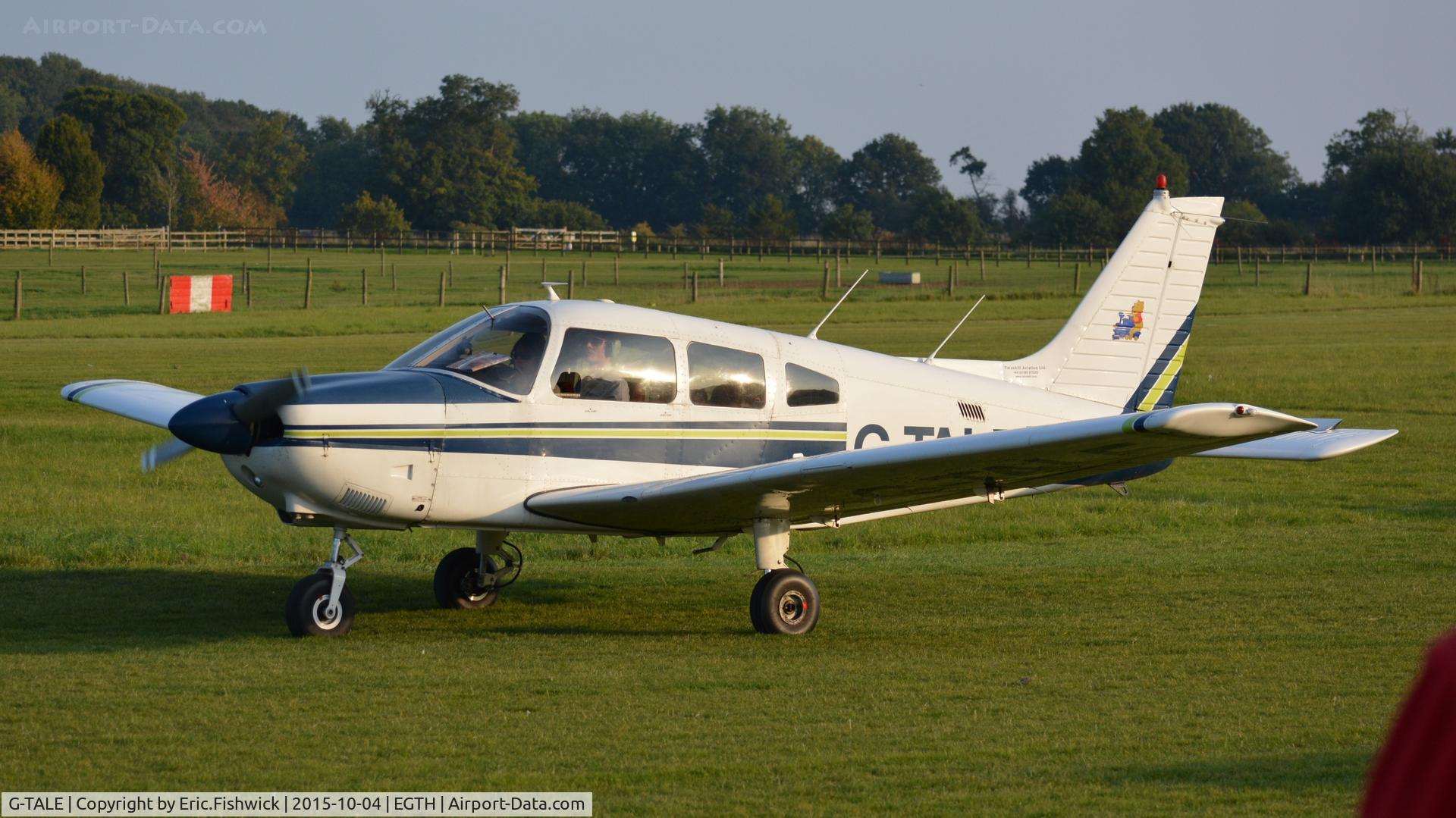 G-TALE, 1981 Piper PA-28-181 Cherokee Archer II C/N 28-8290048, 1. G-TALE preparing to depart The Shuttleworth 'Uncovered' Airshow (Finale,) Oct. 2015.