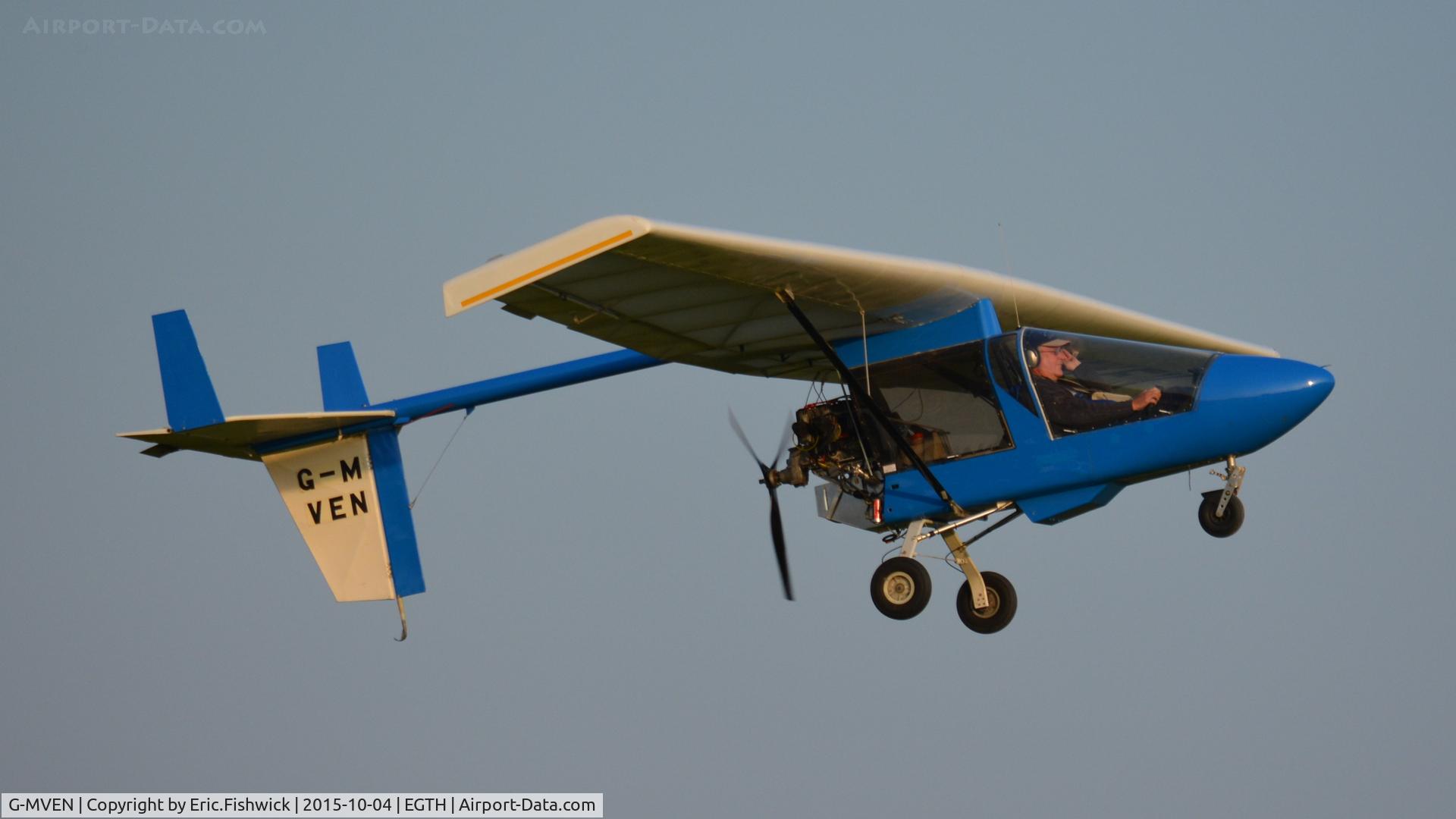 G-MVEN, 1989 CFM Shadow Series DD C/N K047, 43. G-MVEN deparing The Shuttleworth 'Uncovered' Airshow (Finale,) Oct. 2015.