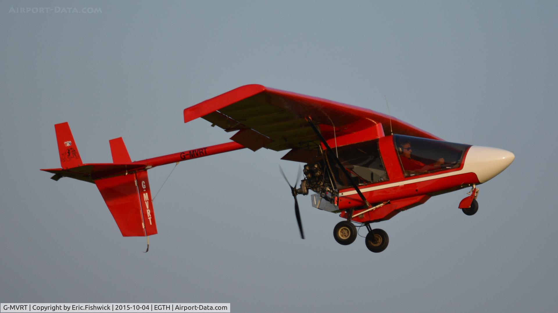 G-MVRT, 1989 CFM Shadow Series CD C/N 104, 43. G-MVRT departing The Shuttleworth 'Uncovered' Airshow (Finale,) Oct. 2015.