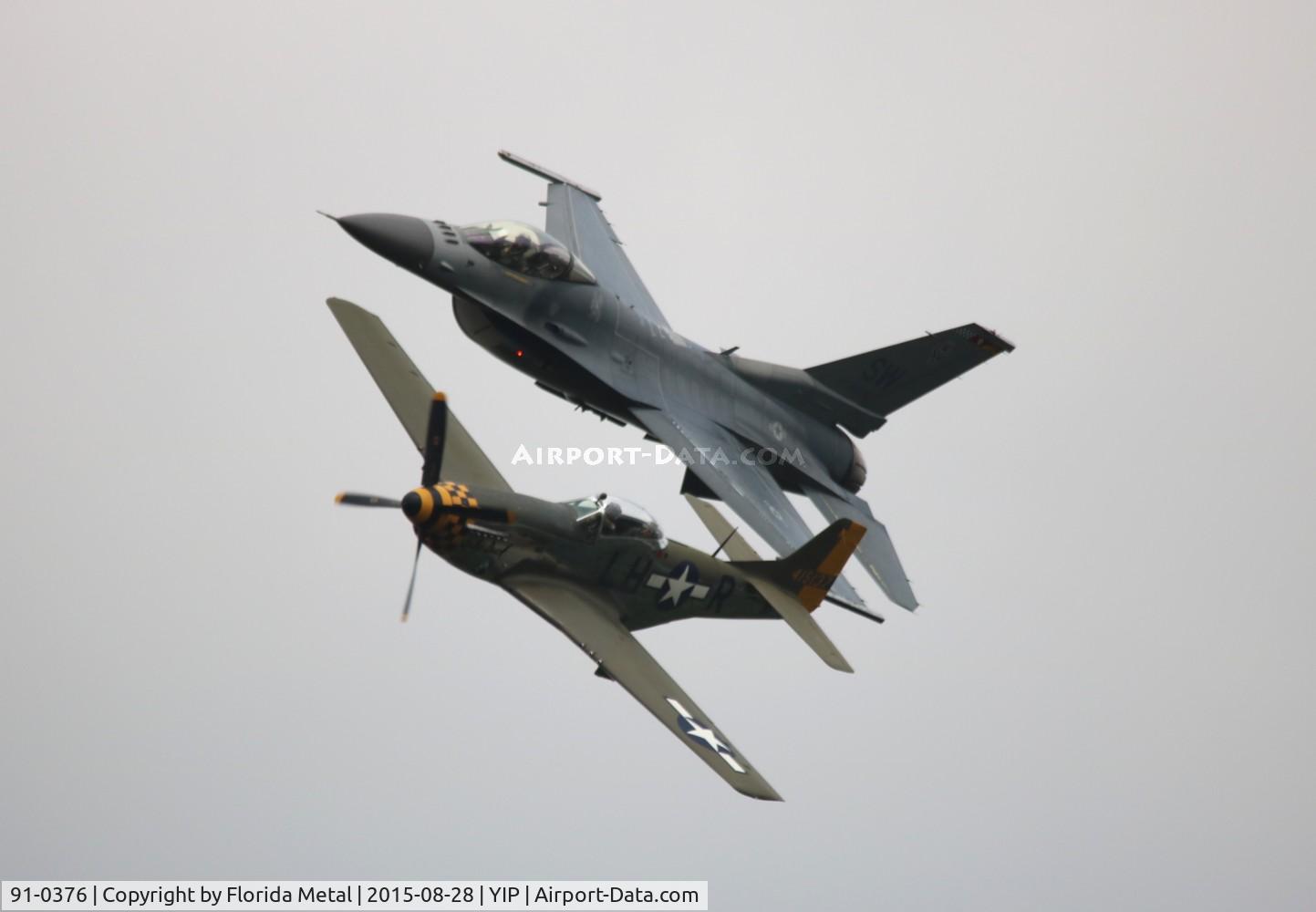 91-0376, 1991 General Dynamics F-16C Fighting Falcon C/N CC-74, F-16C with Mustang