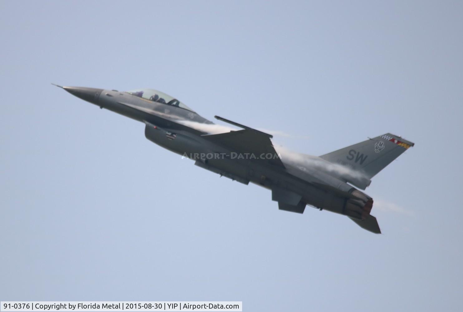 91-0376, 1991 General Dynamics F-16C Fighting Falcon C/N CC-74, F-16C