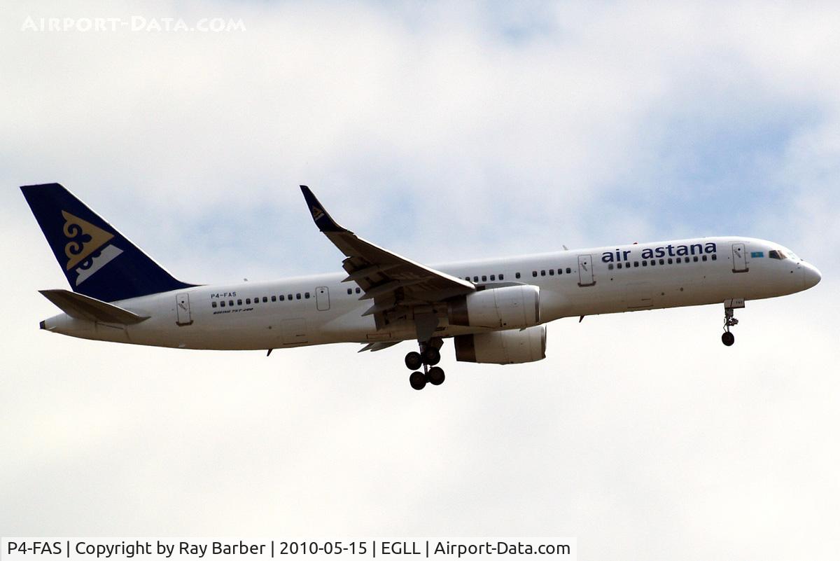 P4-FAS, 1998 Boeing 757-2G5 C/N 29489, Boeing 757-2G5 [29489] (Air Astana) Home~G 15/05/2010. On approach 27L.