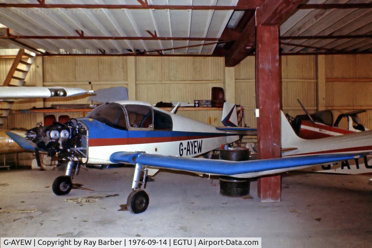 G-AYEW, 1963 CEA Jodel DR.1051 Sicile C/N 443, SAN Jodel DR.1050 [443] Dunkeswell~G 14/09/1976. From a slide.