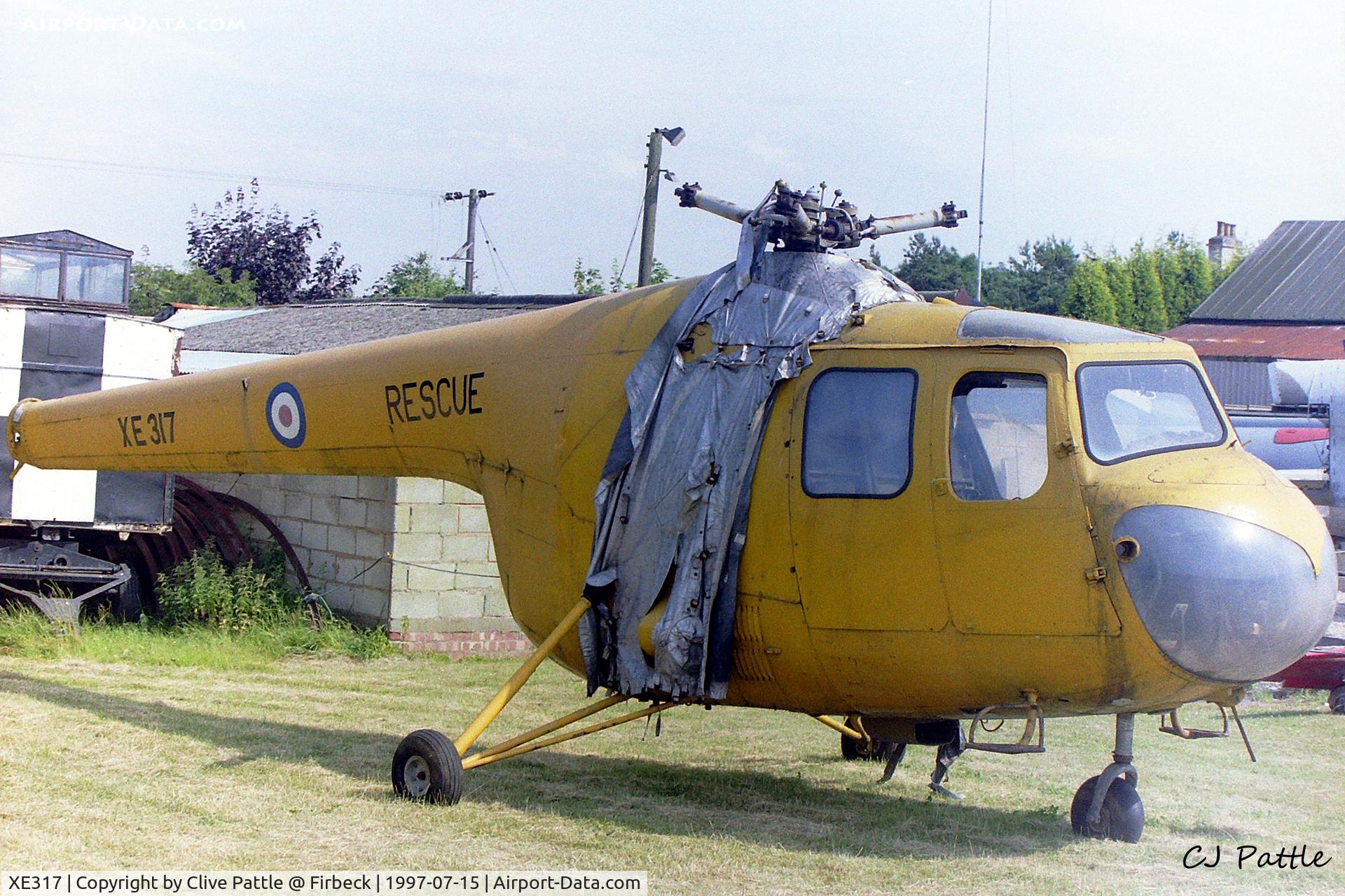 XE317, Bristol 171 Sycamore HR.14 C/N 13198, Stored at Firbeck in 1997