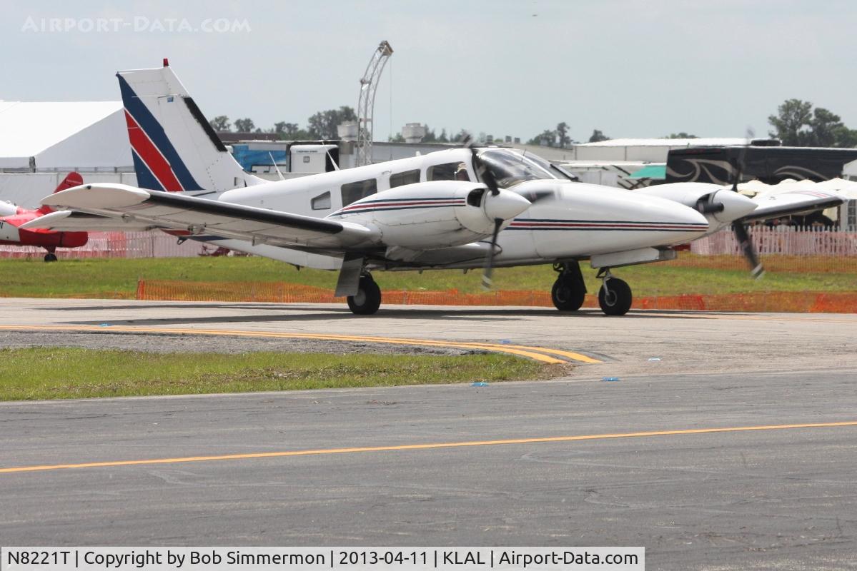 N8221T, 1980 Piper PA-34-200T Seneca II C/N 34-8070227, Departing Lakeland, FL - Sun N Fun 2013