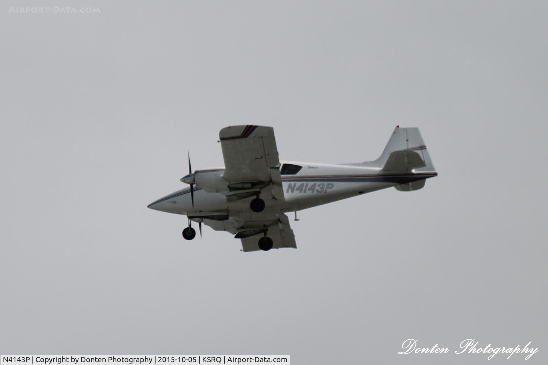 N4143P, 1959 Piper PA-23-160 Apache C/N 23-1624, Angel Flight 3596 (N4143P) arrives at Sarasota-Bradenton International Airport following flight from Boca Raton Airport