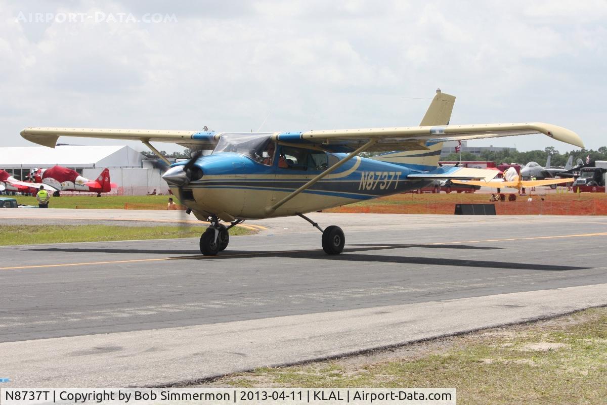 N8737T, 1960 Cessna 182C Skylane C/N 52637, Departing Lakeland, FL - Sun N Fun 2013.