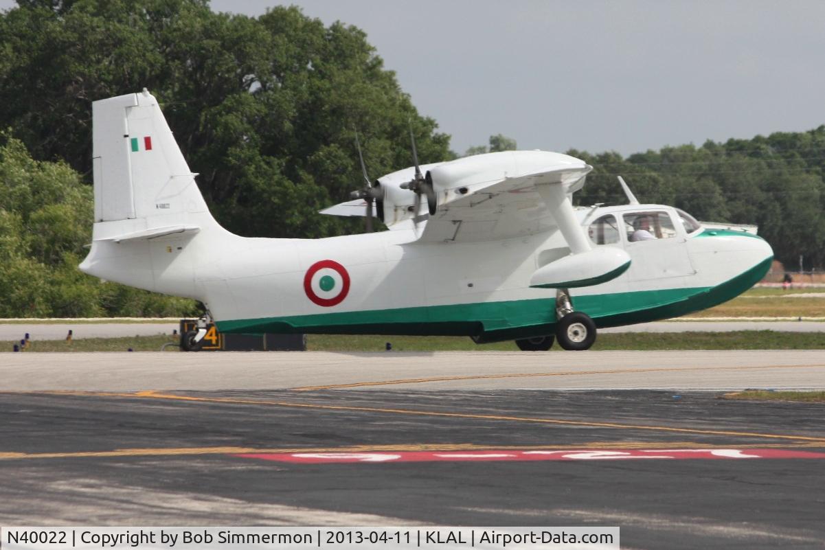 N40022, 1956 Piaggio P.136-L1 C/N 200, Departing Lakeland, FL during Sun N Fun 2013
