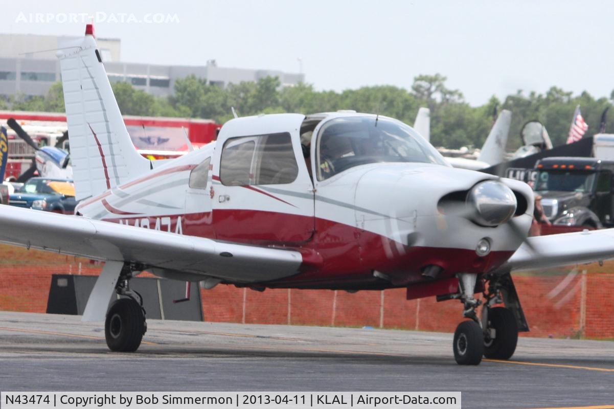 N43474, 1974 Piper PA-28R-200 Cherokee Arrow C/N 28R-7435273, Departing Lakeland, FL during Sun N Fun 2013