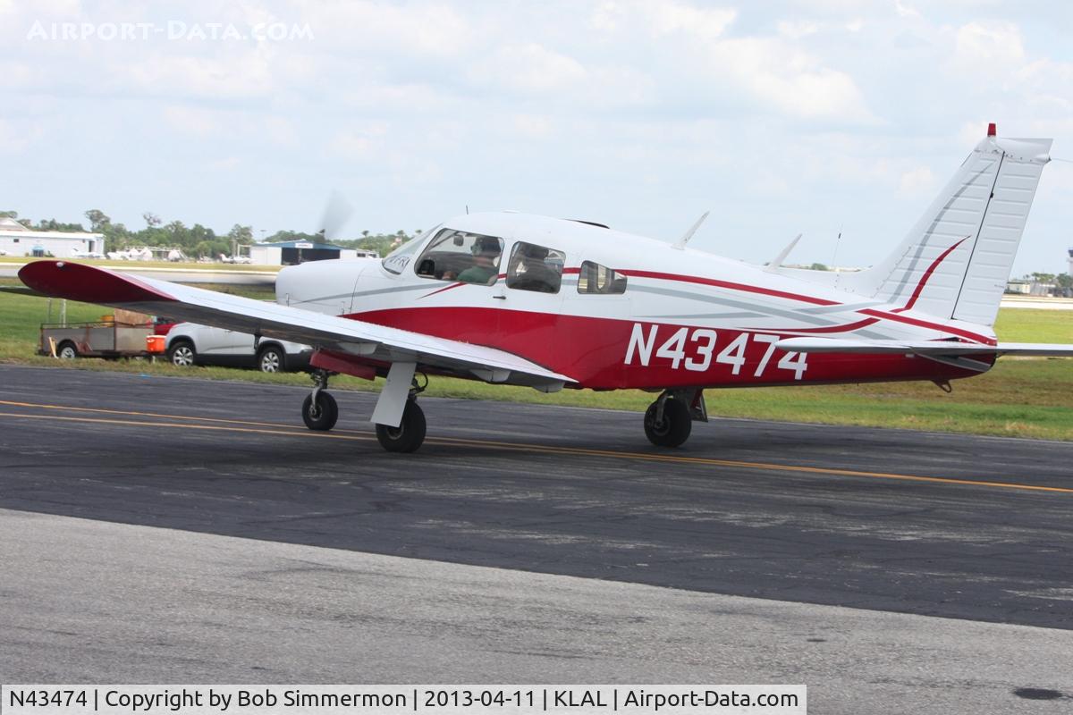 N43474, 1974 Piper PA-28R-200 Cherokee Arrow C/N 28R-7435273, Departing Lakeland, FL during Sun N Fun 2013