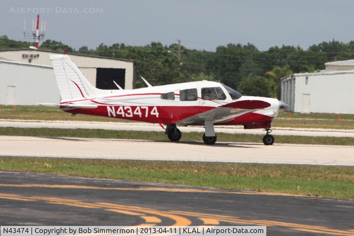 N43474, 1974 Piper PA-28R-200 Cherokee Arrow C/N 28R-7435273, Departing Lakeland, FL during Sun N Fun 2013