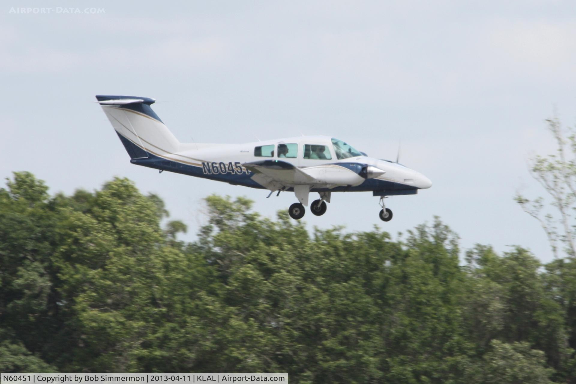 N60451, 1979 Beech 76 Duchess C/N ME-193, Arriving at Lakeland, FL during Sun N Fun 2013