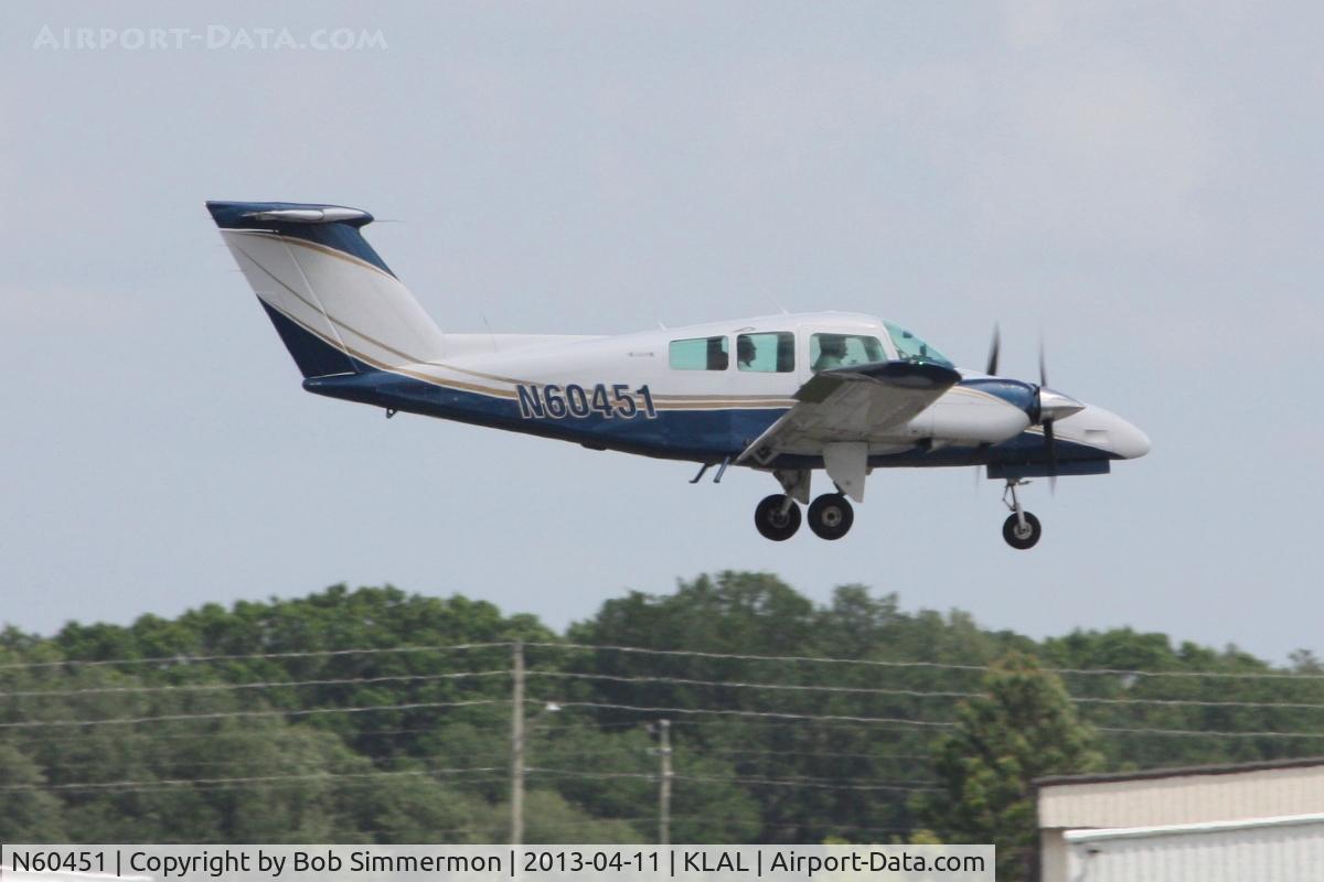 N60451, 1979 Beech 76 Duchess C/N ME-193, Arriving at Lakeland, FL during Sun N Fun 2013