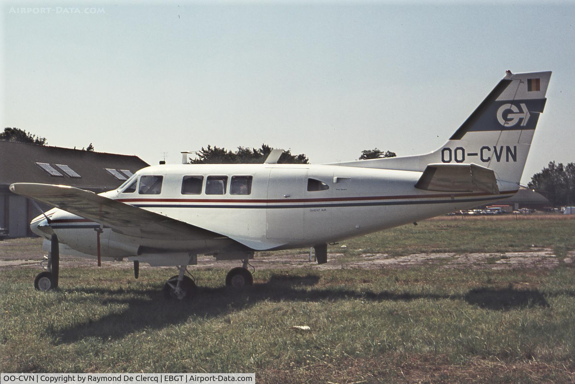 OO-CVN, 1962 Beech 65-80 Queen Air C/N LD-4, OO-CVN of Ghent Air at airfield Ghent in 1972.