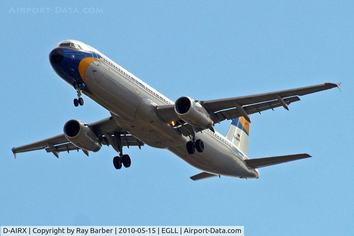 D-AIRX, 1998 Airbus A321-131 C/N 0887, Airbus A321-131 [0887] (Lufthansa) Home~G 15/05/2010. On approach 27R .