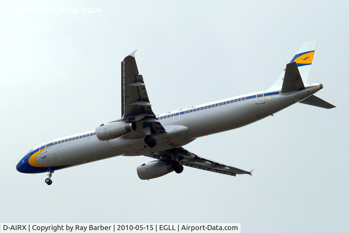 D-AIRX, 1998 Airbus A321-131 C/N 0887, Airbus A321-131 [0887] (Lufthansa) Home~G 15/05/2010. On approach 27R .