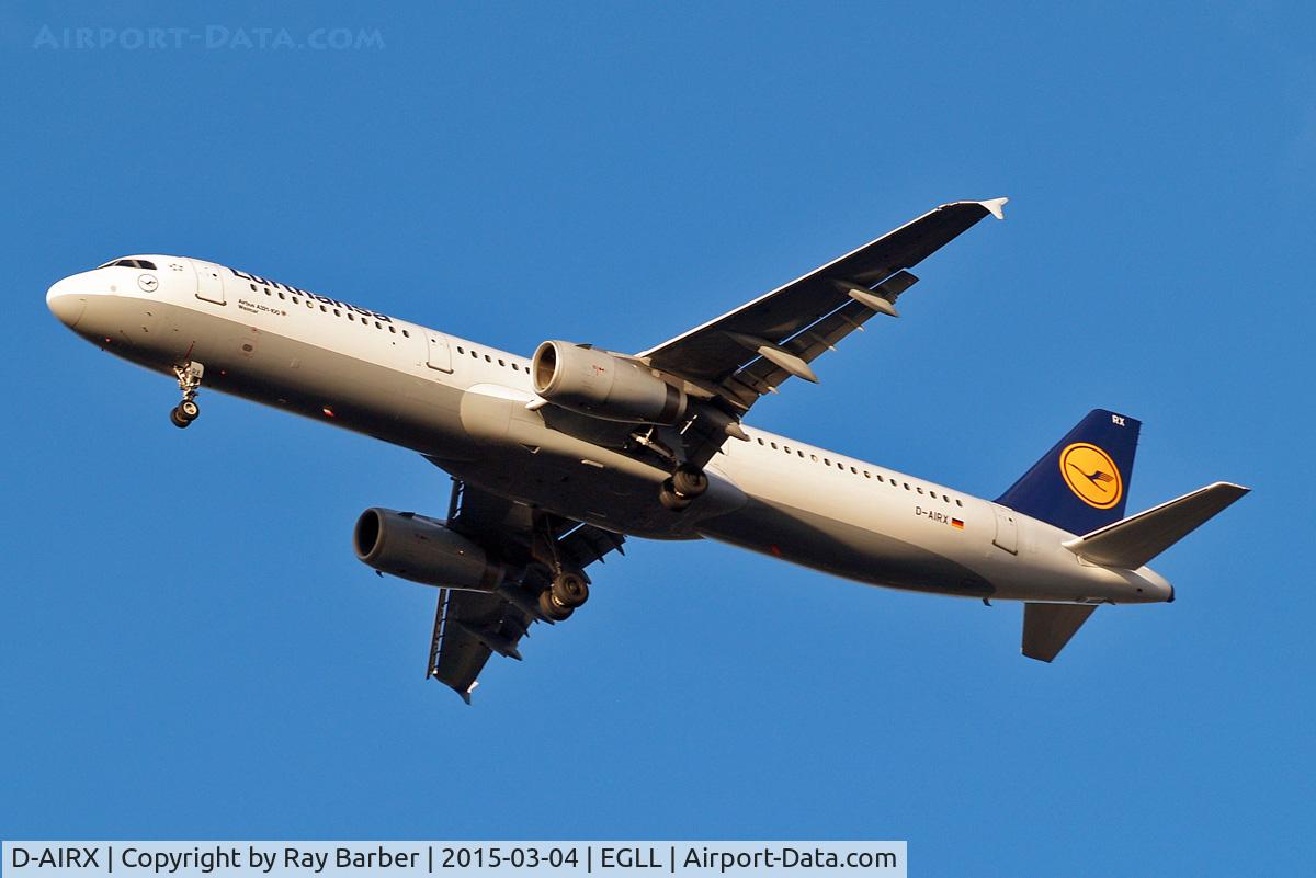 D-AIRX, 1998 Airbus A321-131 C/N 0887, Airbus A321-131 [0887] (Lufthansa) Home~G 04/03/2015. On approach 27R.