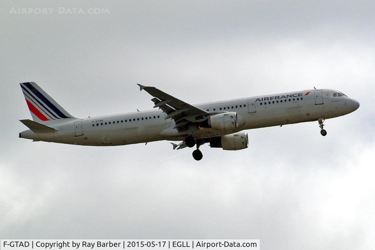 F-GTAD, 1998 Airbus A321-211 C/N 0777, Airbus A321-211 [0777] (Air France) Home~G 17/05/2015. On approach 27L revised Air France titles.