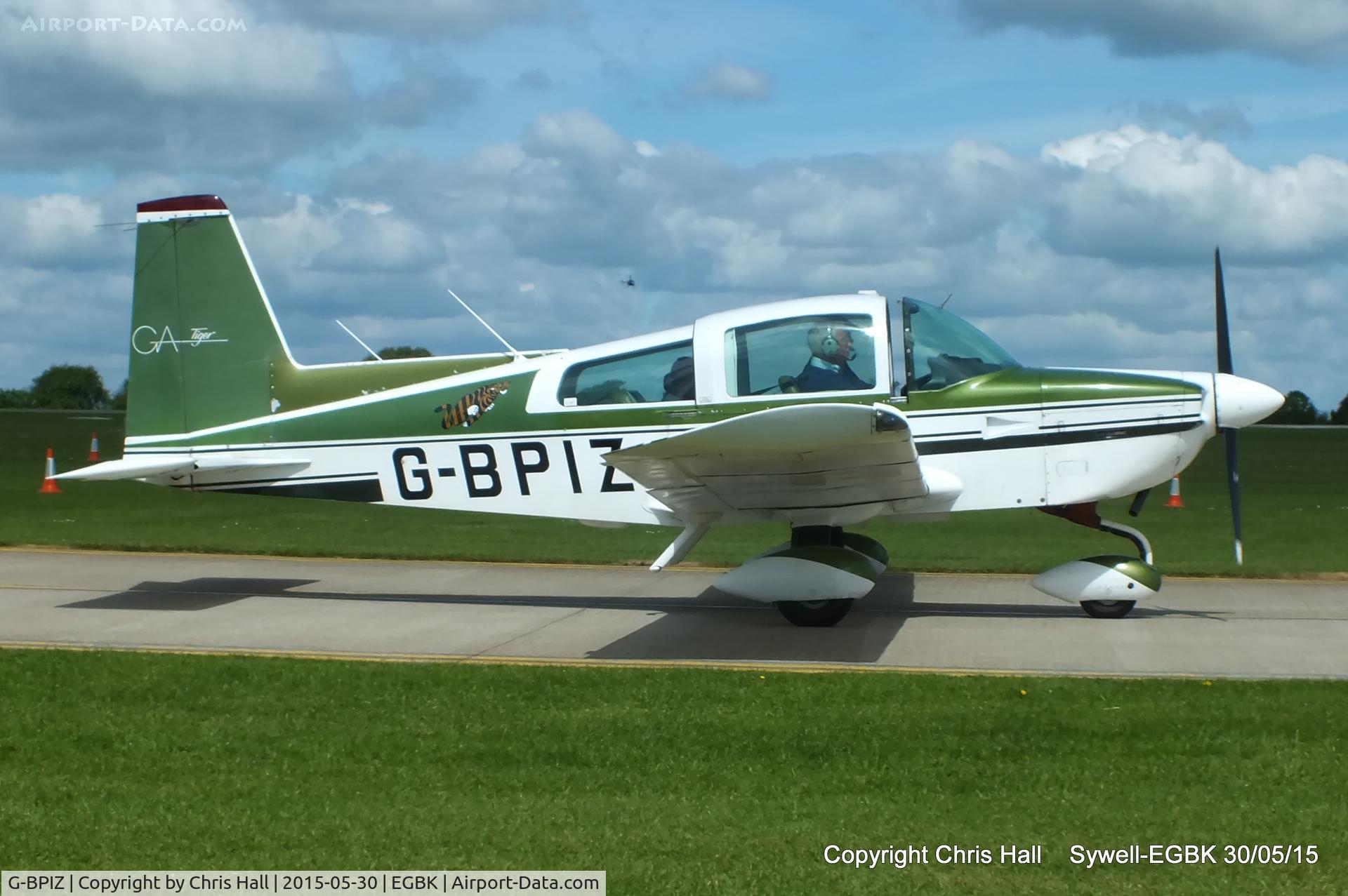 G-BPIZ, 1979 Gulfstream American AA-5B Tiger C/N AA5B-1154, at Aeroexpo 2015