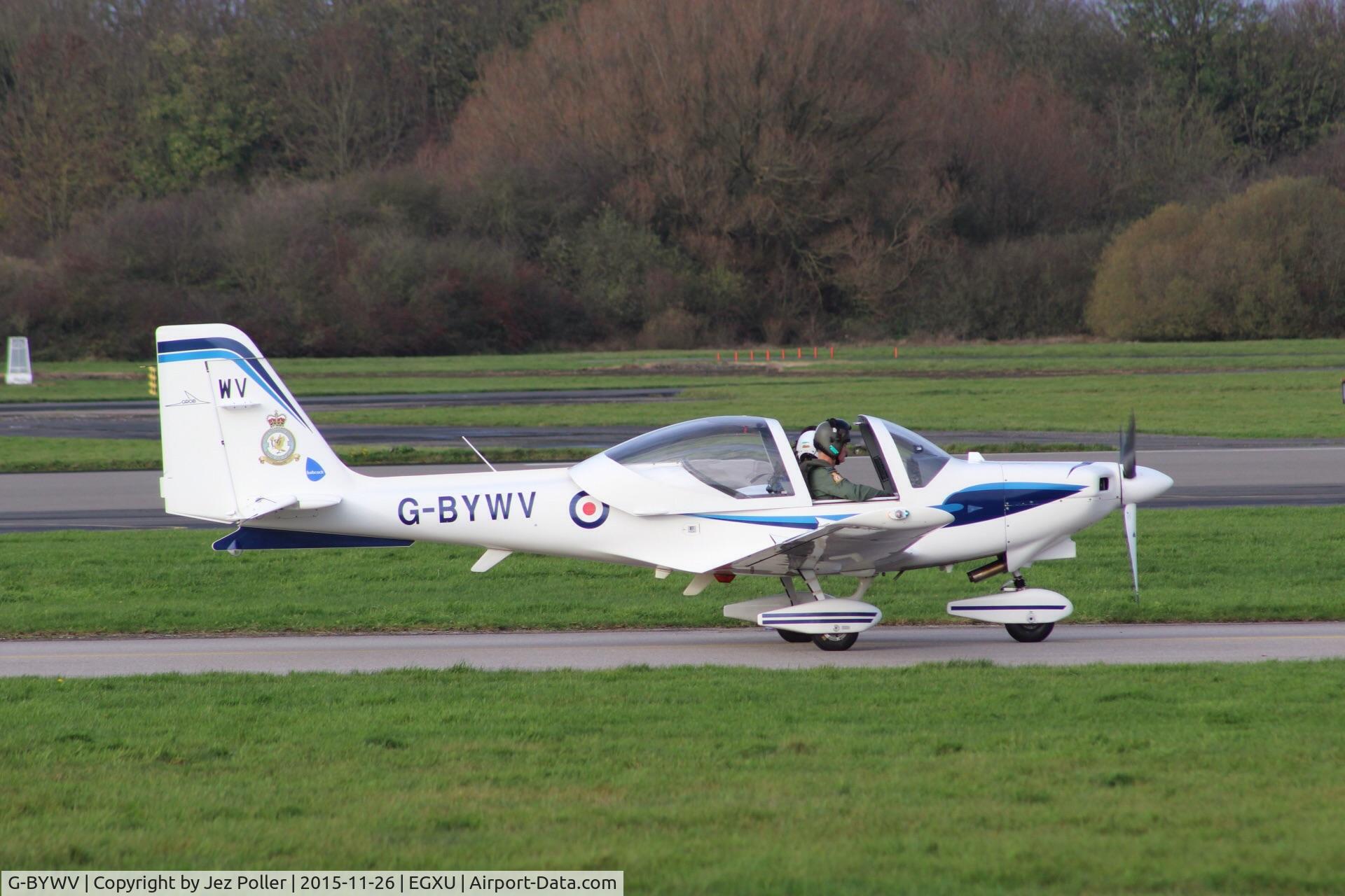 G-BYWV, 2001 Grob G-115E Tutor T1 C/N 82156/E, taxi to apron from runway 04,
