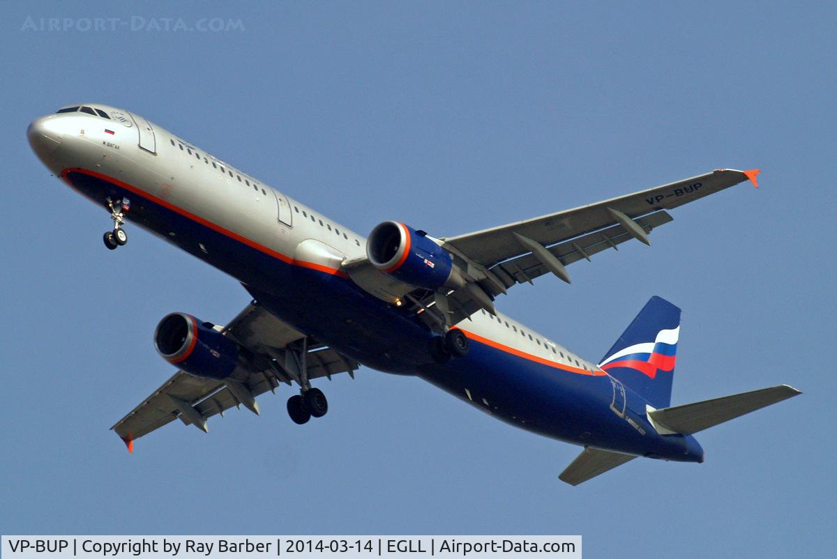 VP-BUP, 2007 Airbus A321-211 C/N 3334, Airbus A321-211 [3334] (Aeroflot Russian Airlines) Home~G 14/03/2014. On approach 27R.