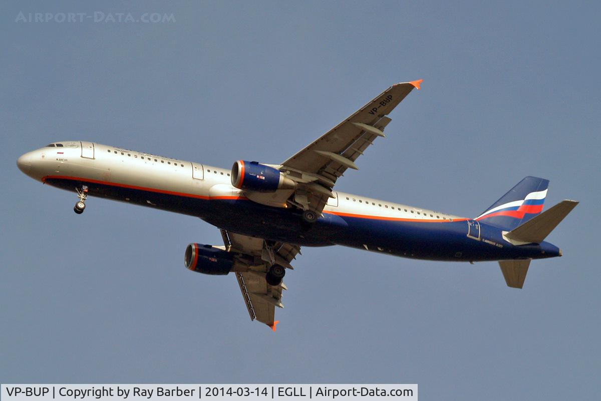 VP-BUP, 2007 Airbus A321-211 C/N 3334, Airbus A321-211 [3334] (Aeroflot Russian Airlines) Home~G 14/03/2014. On approach 27R.