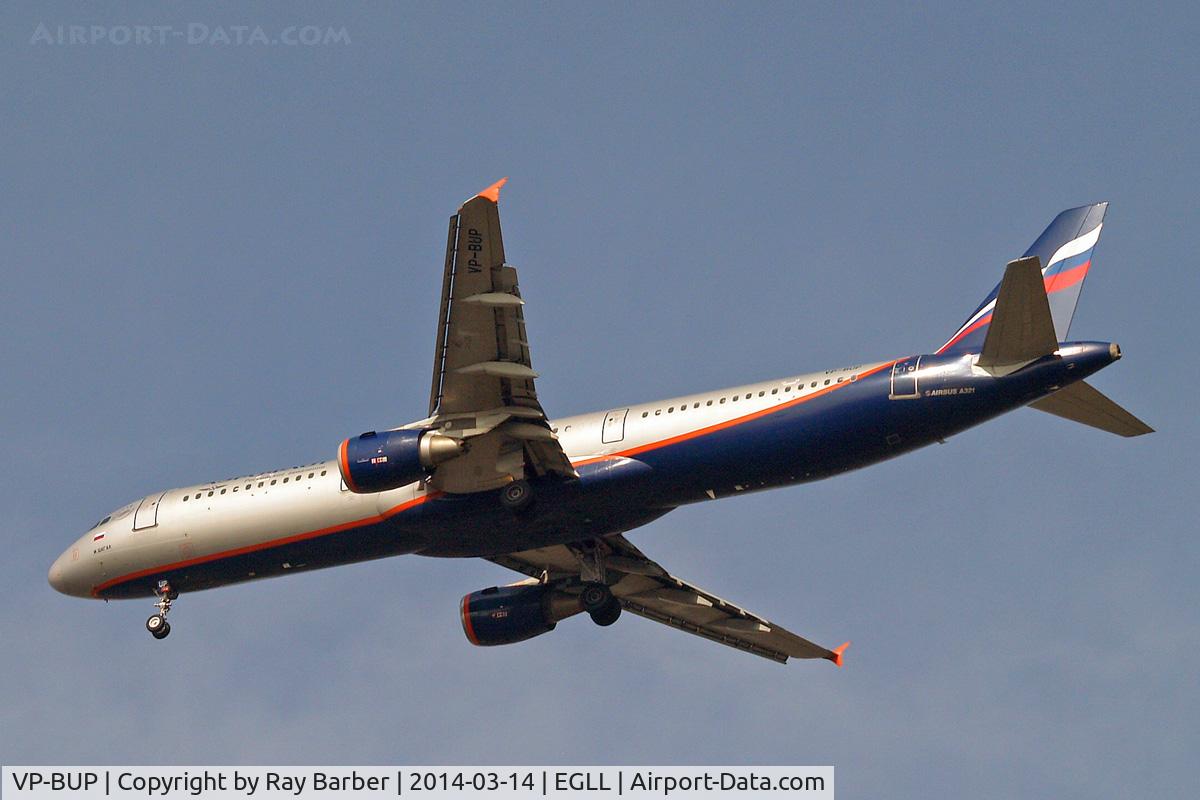 VP-BUP, 2007 Airbus A321-211 C/N 3334, Airbus A321-211 [3334] (Aeroflot Russian Airlines) Home~G 14/03/2014. On approach 27R.