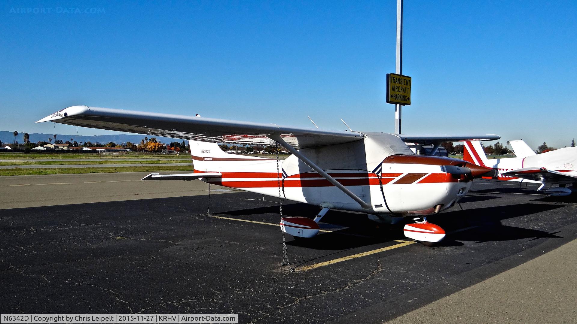 N6342D, 1979 Cessna 172N C/N 17272728, California-based 1979 Cessna 172N parked on the visitor's ramp at Reid Hillview Airport, San Jose, CA.