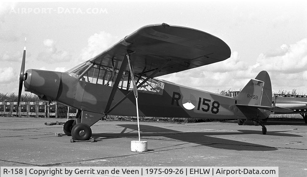 R-158, 1954 Piper L-21B Super Cub (PA-18-135) C/N 18-3848, 54-2448 well tied up on the Leeuwarden flightline, note black lettering