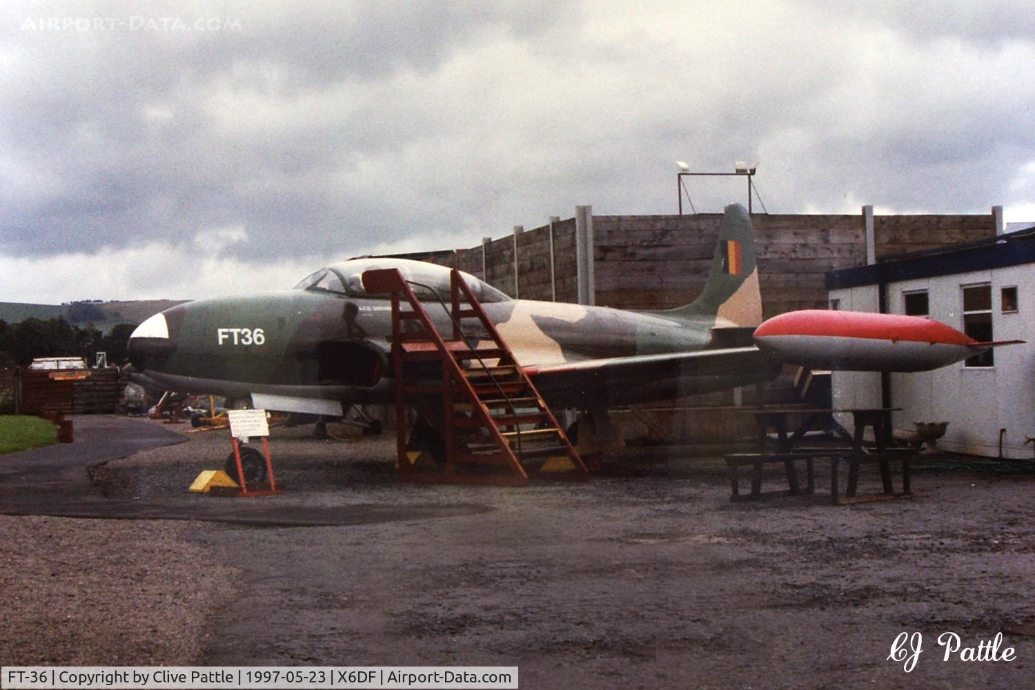 FT-36, 1955 Lockheed T-33A Shooting Star C/N 580-9588, Scanned from neg - apols for quality. On display at the Dumfries and Galloway Aviation Museum in May '97
