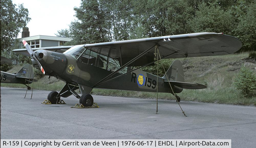 R-159, 1954 Piper L-21B Super Cub (PA-18-135) C/N 18-3849, At the end of it's service life RNLAF, all remaining L21's were brought to DeelenAFB and were wfu. Once belonged to Twenthe base flight, so 315SQ badge fills the national roundel. On the nose X-serv Twenthe and 'Republic Frisian Air Force...?'