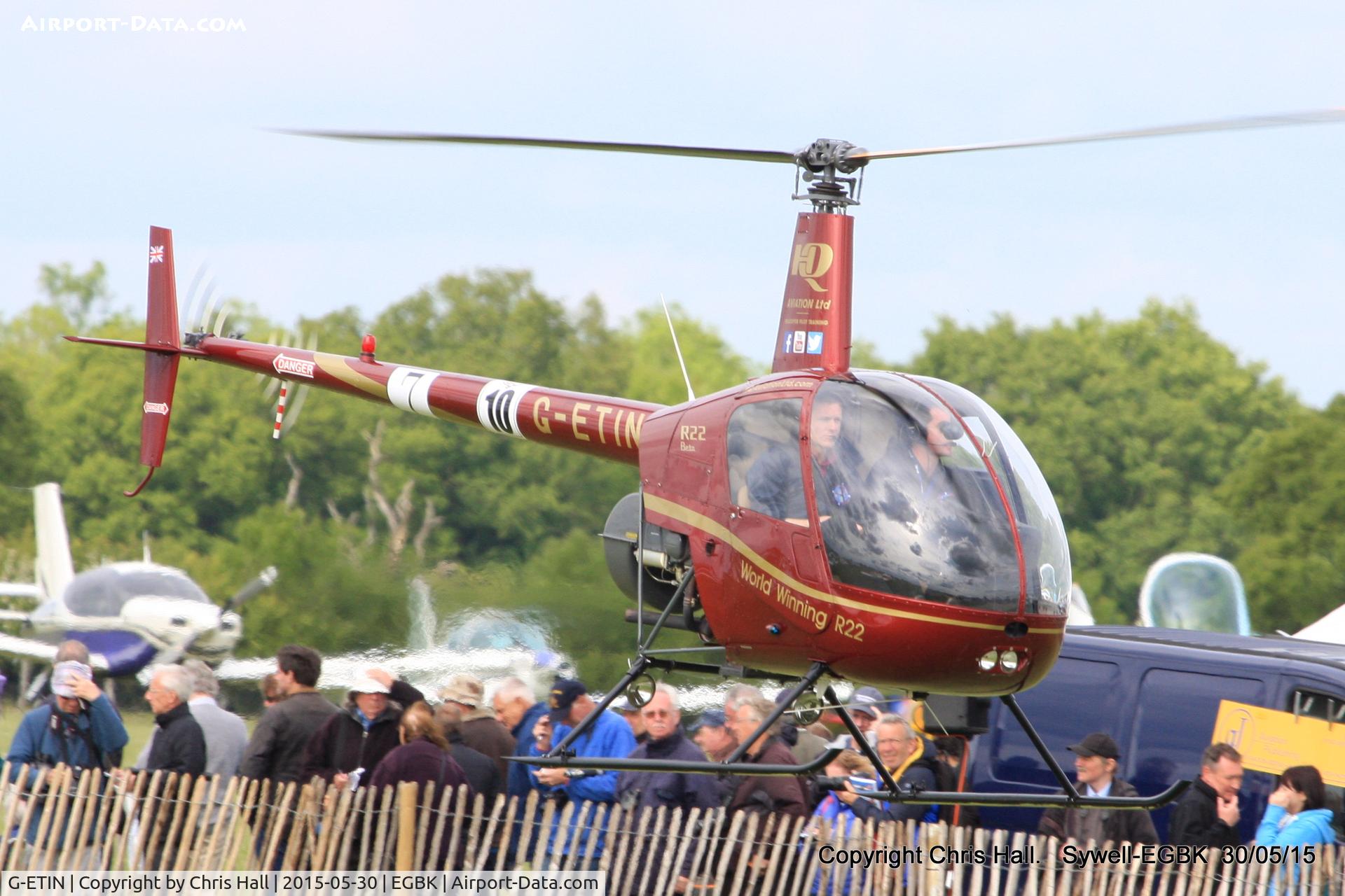 G-ETIN, 1988 Robinson R22 Beta C/N 0853, at Aeroexpo 2015