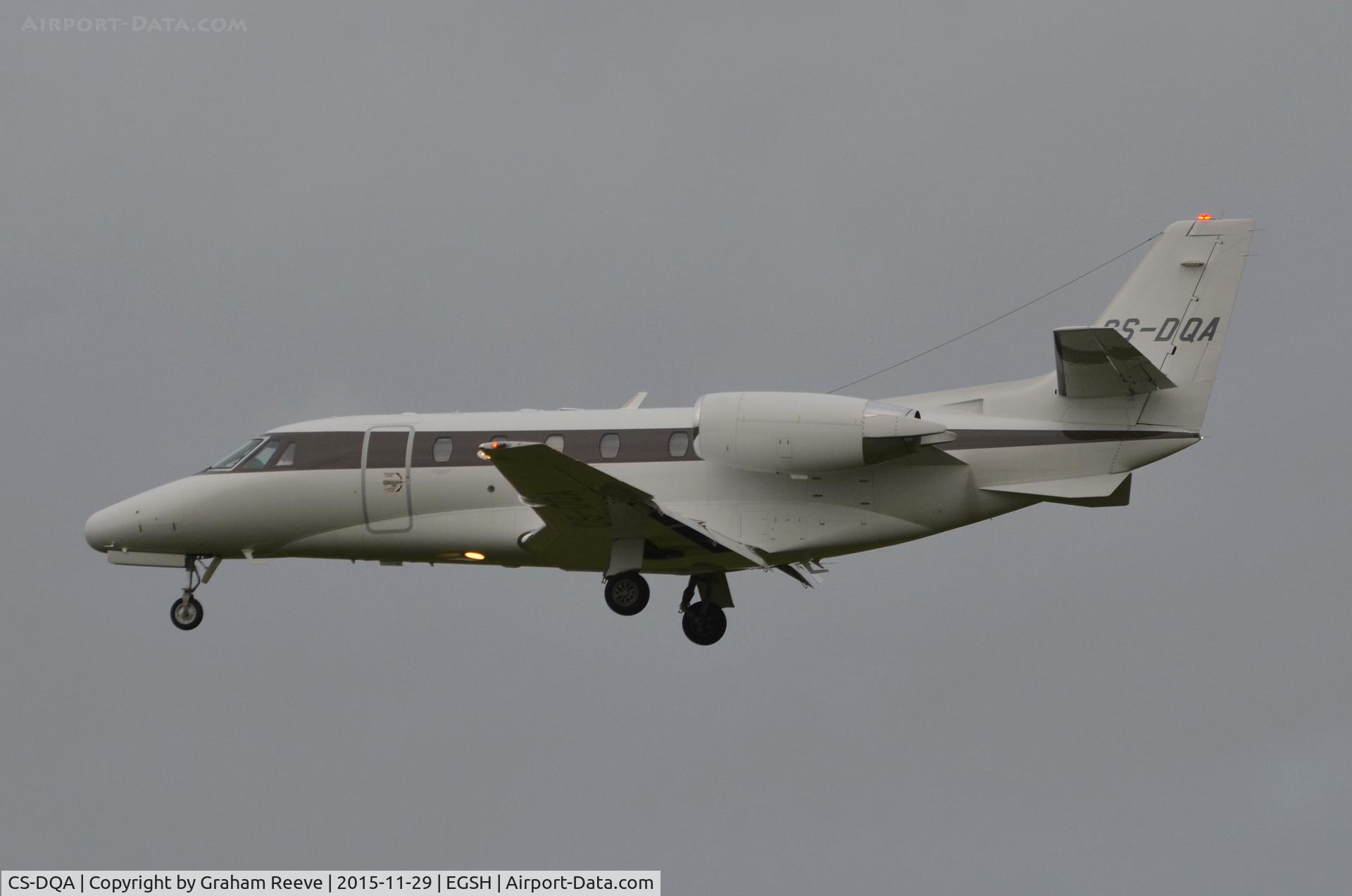 CS-DQA, 2008 Cessna 560XL Citation XLS C/N 560-5798, Landing at Norwich.