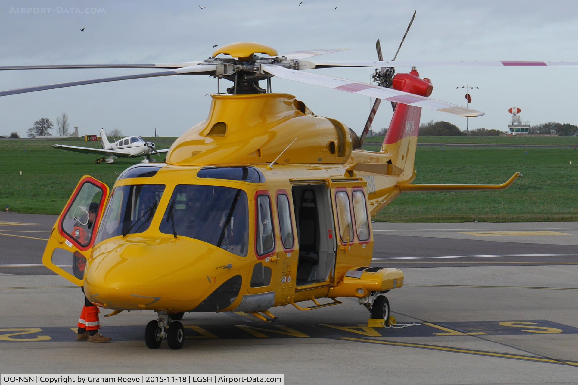 OO-NSN, 2015 AgustaWestland AW-139 C/N 31700, Parked at Norwich.