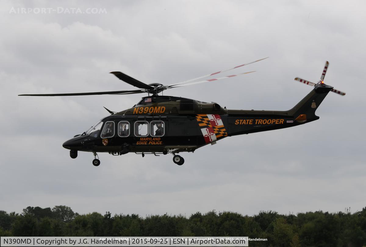 N390MD, 2014 AgustaWestland AW-139 C/N 41377, Lift Off at Easton Airport MD