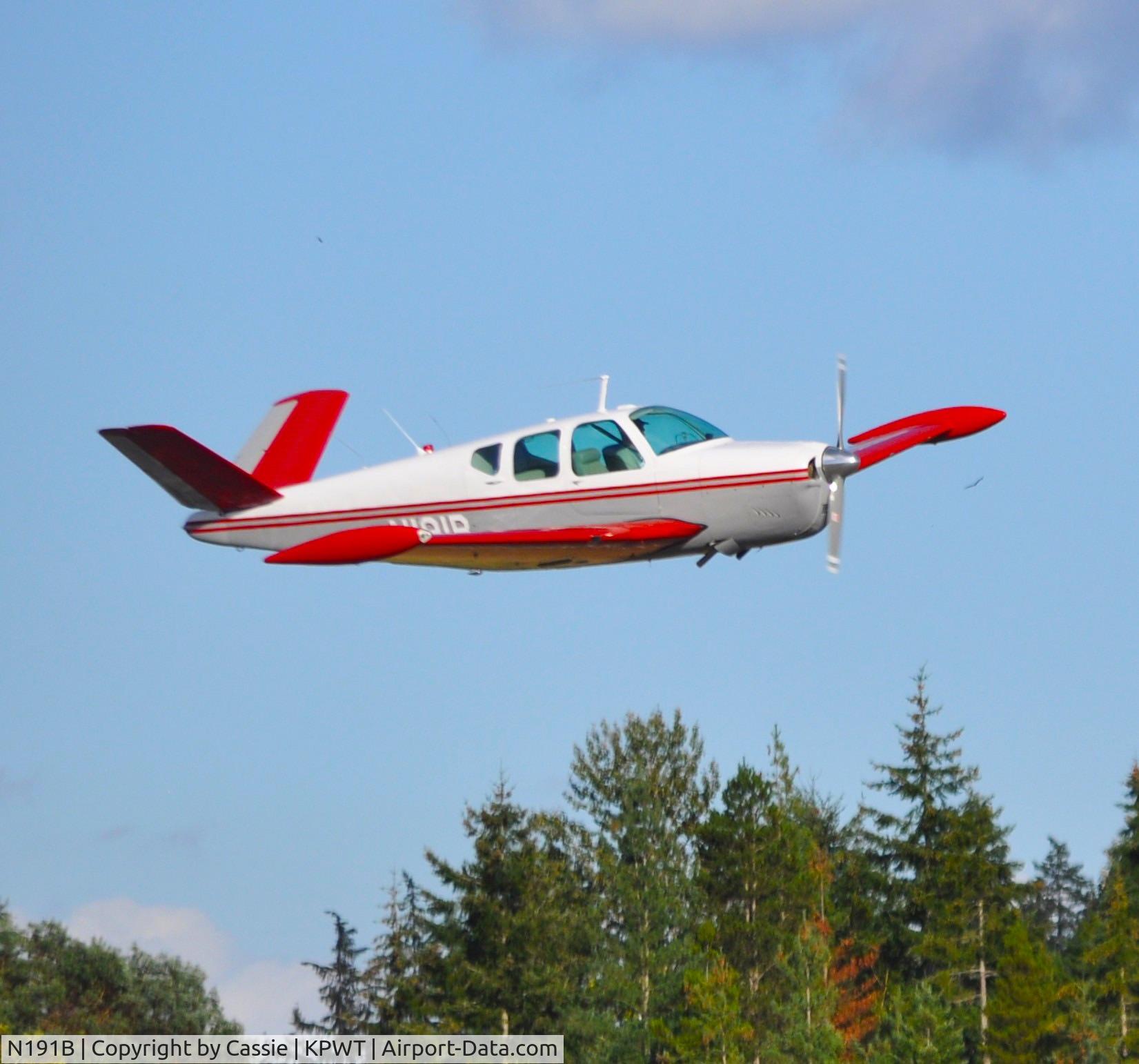 N191B, 1956 Beech G35 Bonanza C/N D-4517, Fly by PWT