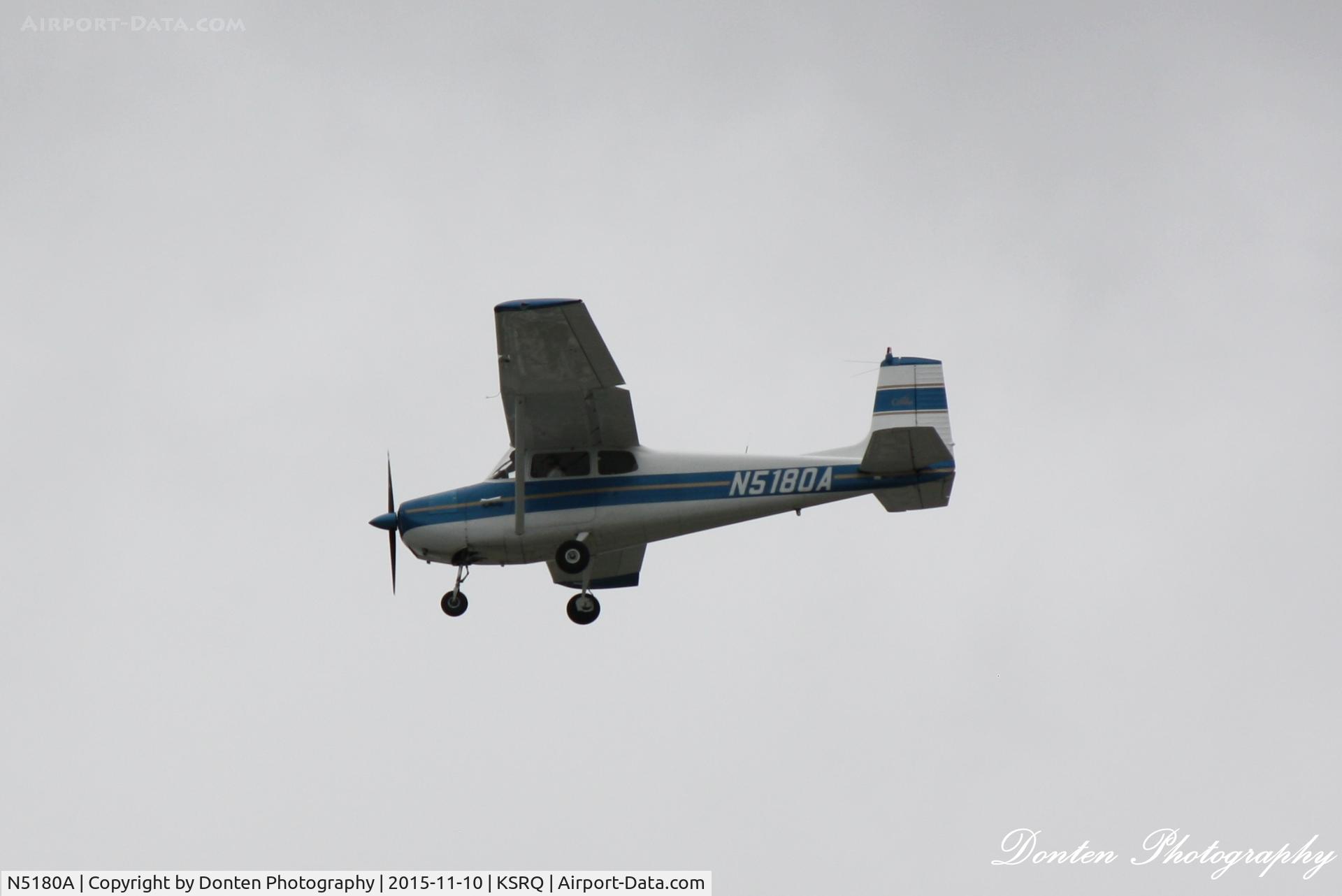 N5180A, 1956 Cessna 172 C/N 28180, Cessna Skyhawk (N5180A) arrives at Sarasota-Bradenton International Airport