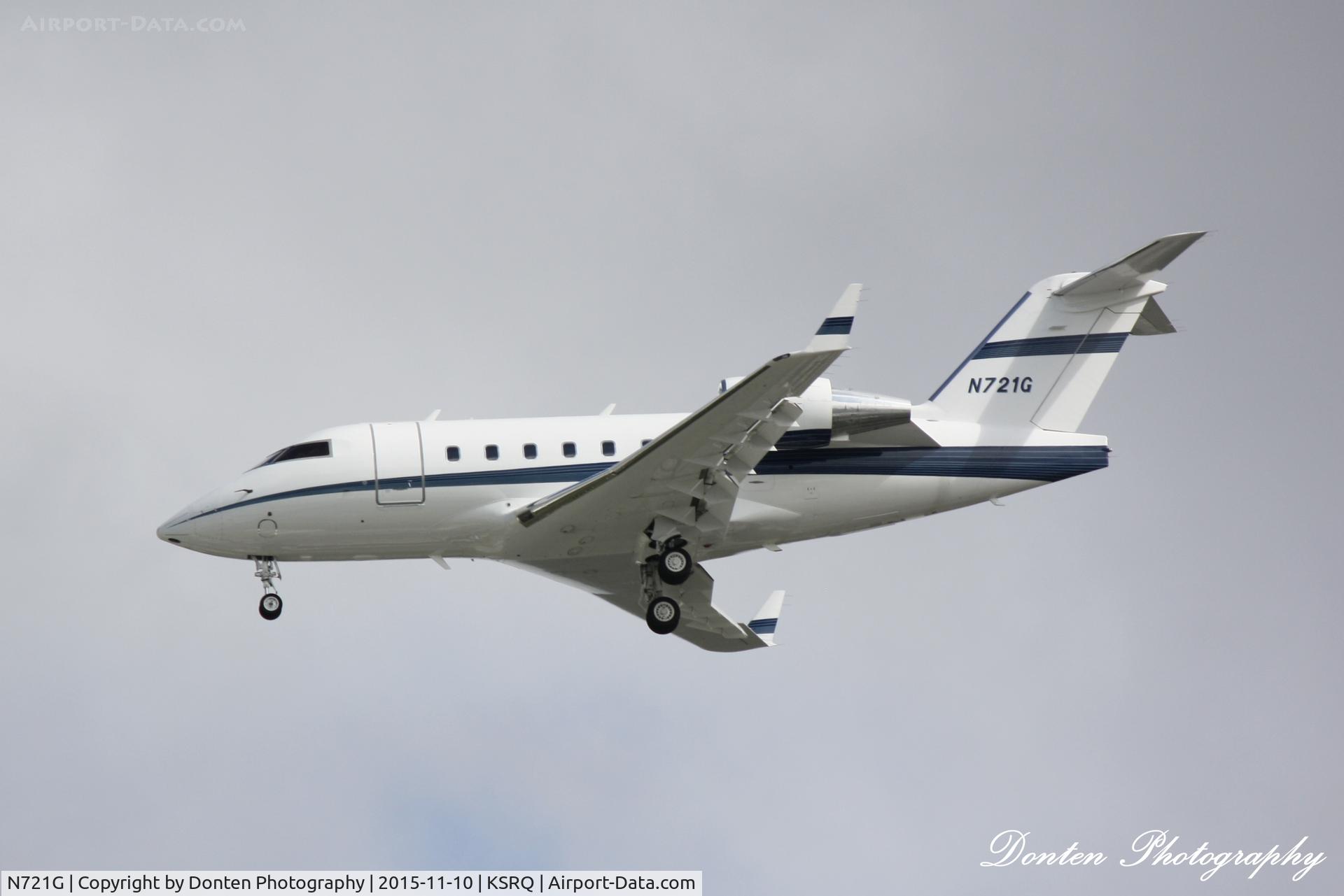 N721G, 1992 Canadair Challenger 601-3A (CL-600-2B16) C/N 5109, Bombardier Challenger 600 (N721G) arrives at Sarasota-Bradenton International Airport
