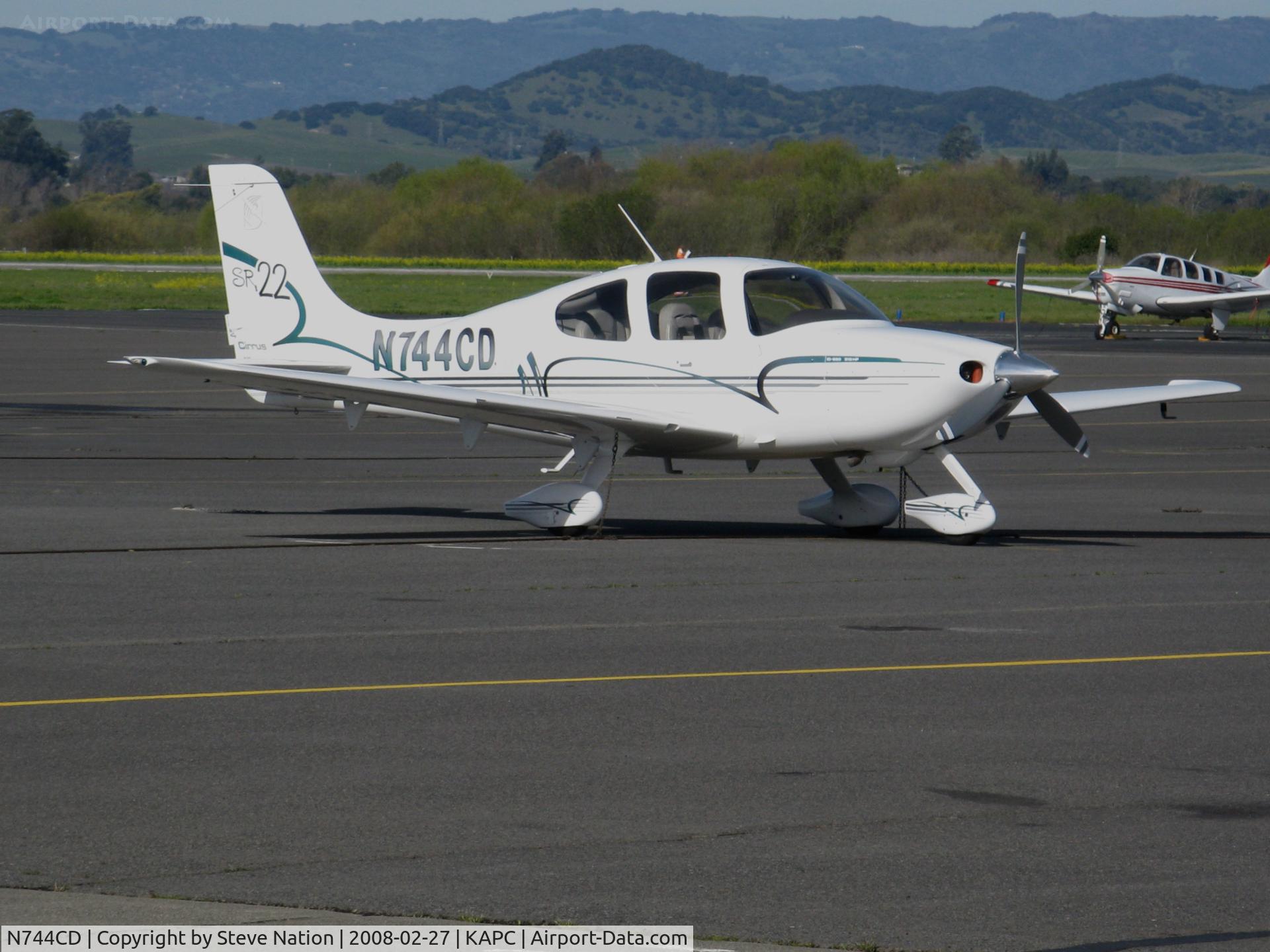 N744CD, 2003 Cirrus SR22 C/N 0024, Nevada City, CA-based 2003 Cirrus SR22 visiting @ Napa County Airport, CA