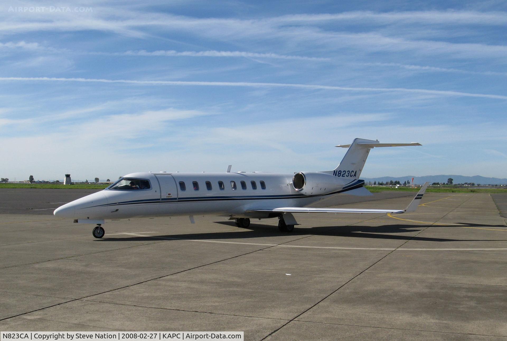 N823CA, Learjet Inc 45 C/N 221, Conagra Foods (Omaha, NE) Learjet 45 operated by Falcon Transport taxiing in to executive ramp @ Napa County Airport, CA