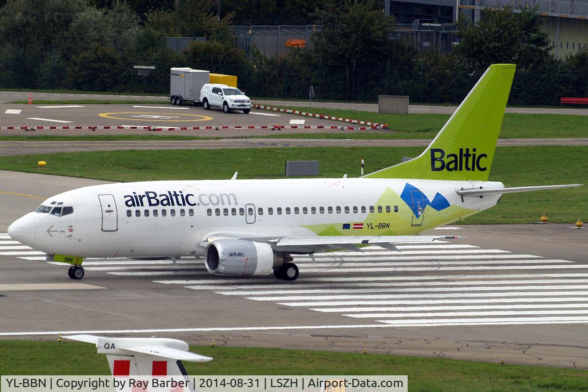 YL-BBN, 1992 Boeing 737-522 C/N 26683, Boeing 737-522 [26683] (Air Baltic) Zurich~HB 31/08/2014