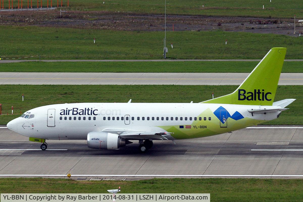 YL-BBN, 1992 Boeing 737-522 C/N 26683, Boeing 737-522 [26683] (Air Baltic) Zurich~HB 31/08/2014