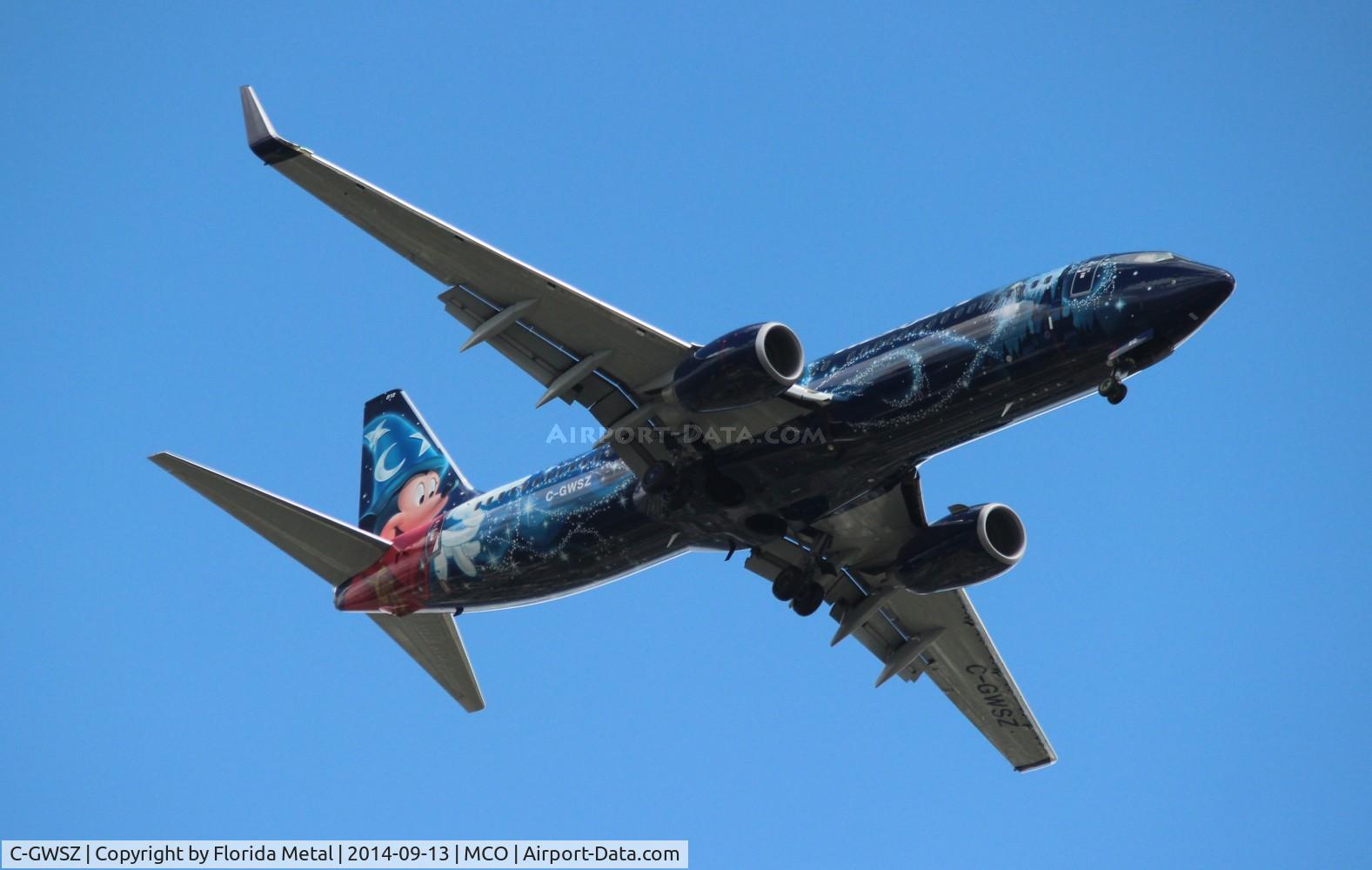 C-GWSZ, 2010 Boeing 737-8CT C/N 37092, West Jet Disney