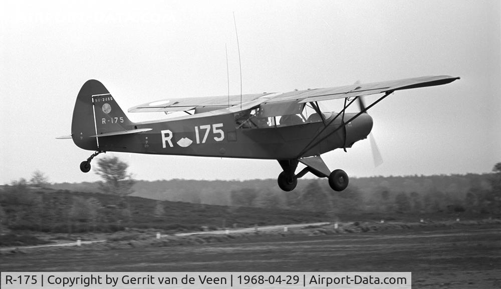 R-175, 1954 Piper L-21B Super Cub (PA-18-135) C/N 18-3865, the type of lettering R-175 on the tail is not standard on this 298Sq aircraft