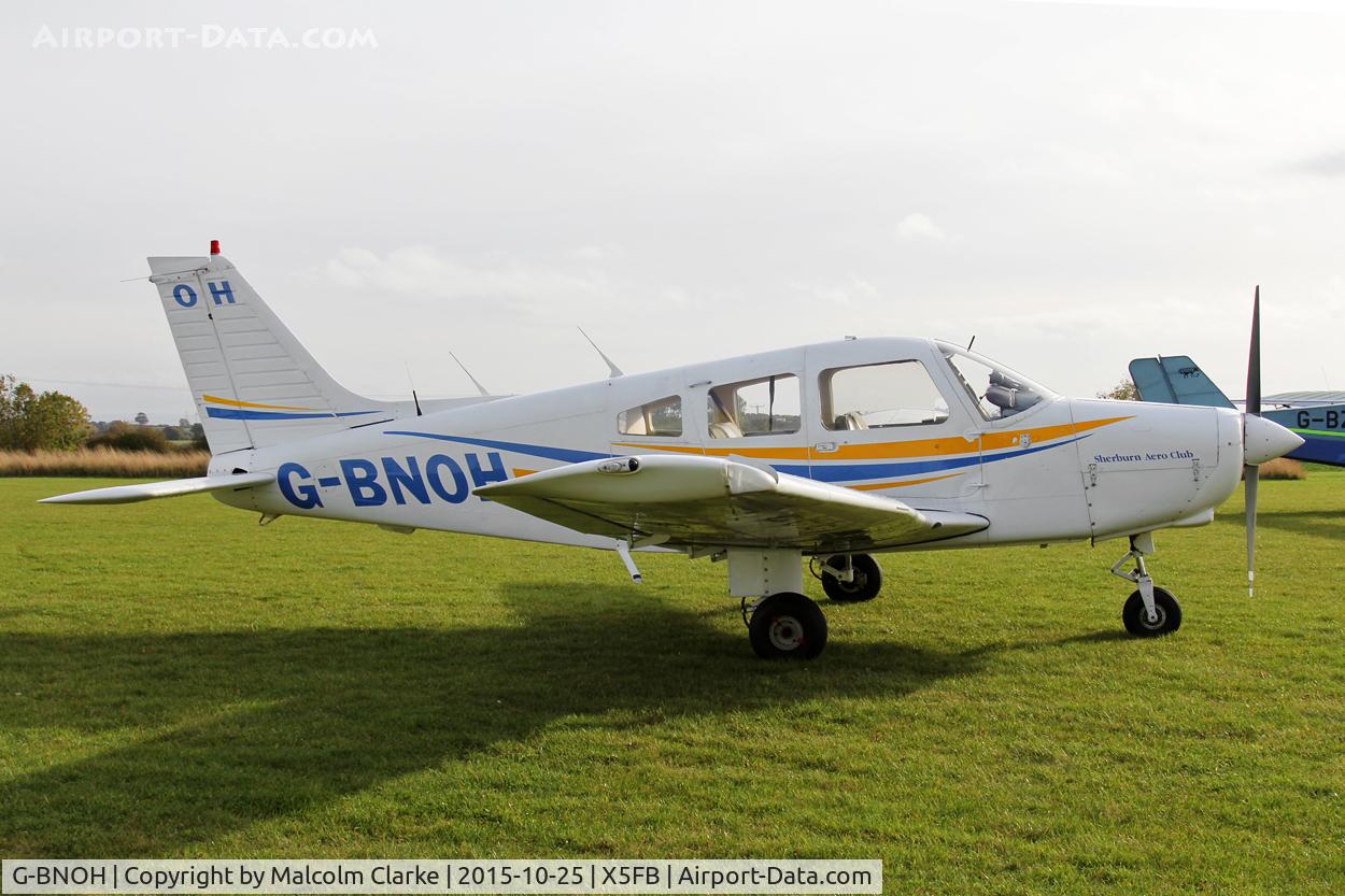 G-BNOH, 1987 Piper PA-28-161 Cherokee Warrior II C/N 2816016, Piper PA-28-161 Cherokee Warrior II at Fishburn Airfield, October 25th 2015.