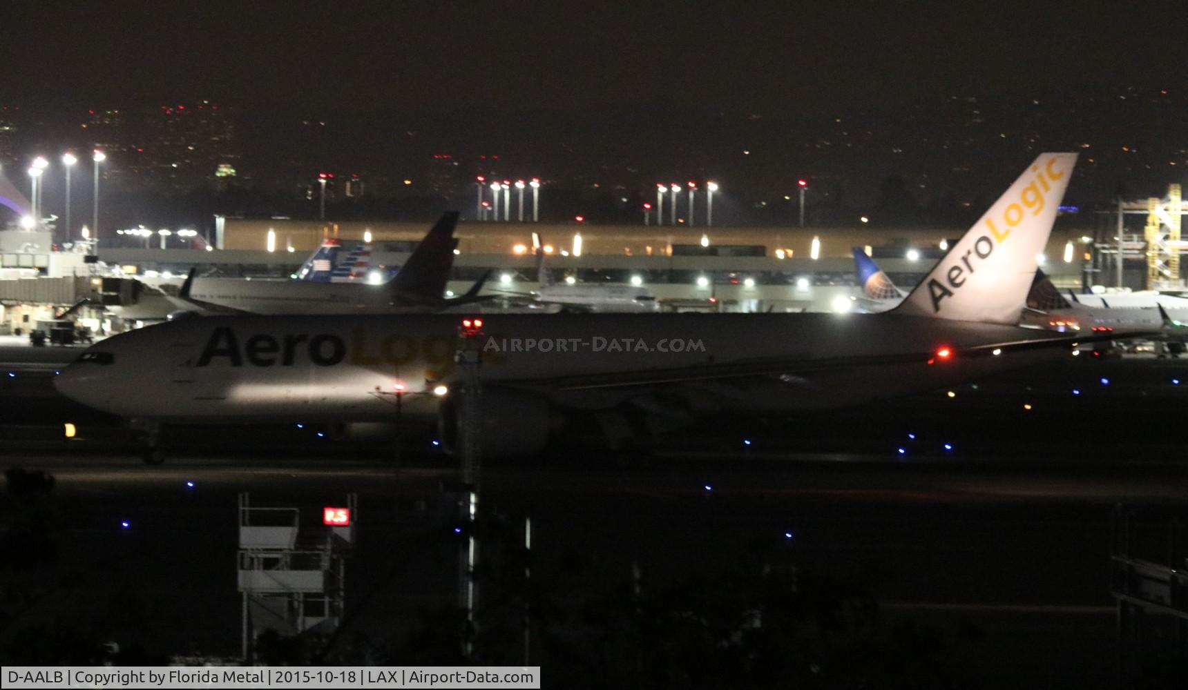 D-AALB, 2009 Boeing 777-FZN C/N 36002, Best I could of Aero Logic 777 from my hotel room shooting between buildings