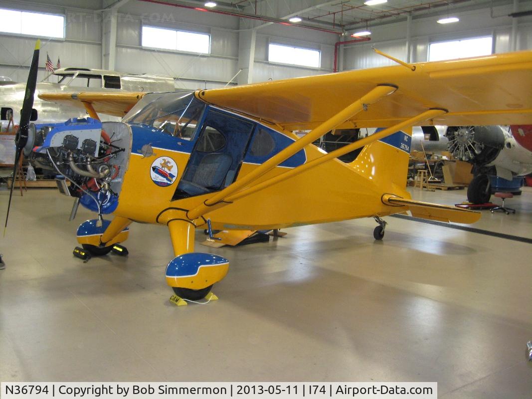 N36794, 1941 Stinson 10A C/N 8094, Getting a little maintenance in the restoration hanger.