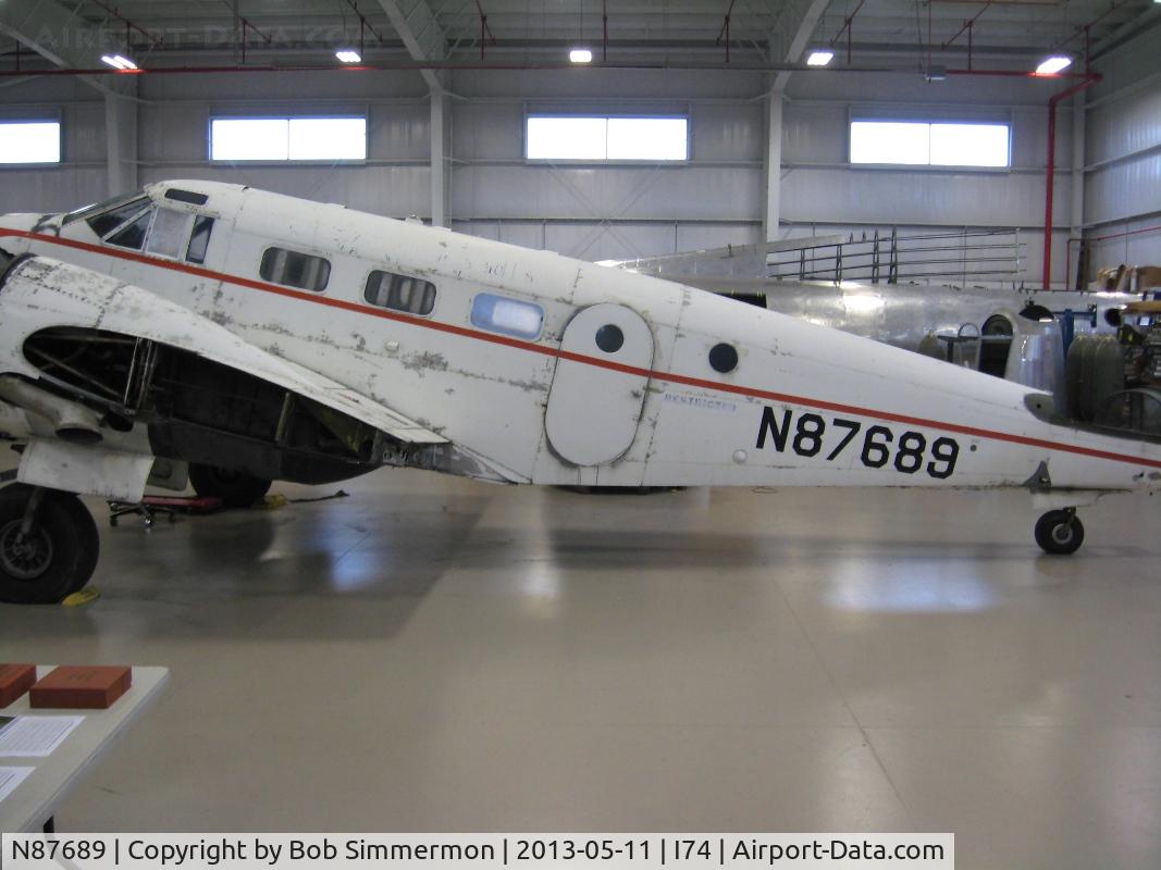 N87689, 1951 Beech C-45H Expeditor C/N AF-276, In the restoration hanger at Urbana