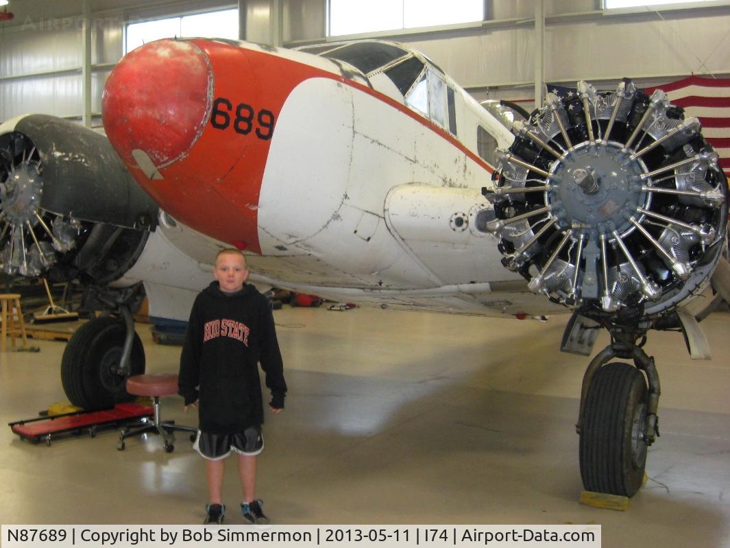 N87689, 1951 Beech C-45H Expeditor C/N AF-276, In the restoration hanger at Urbana
